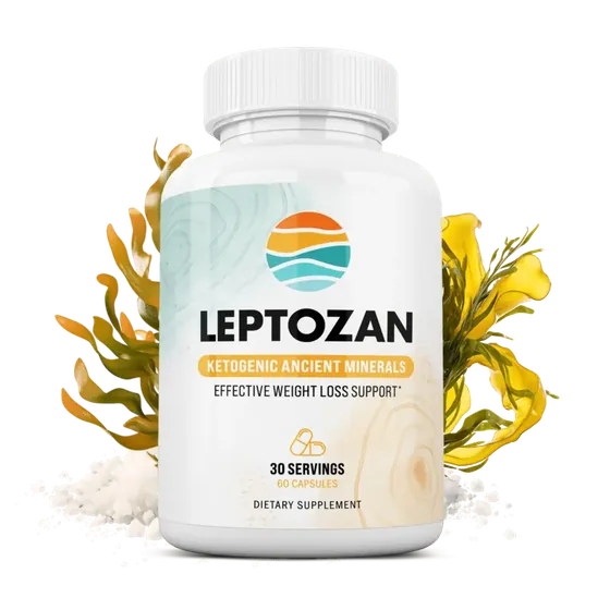 Leptozan dietary supplement bottle, 30 servings